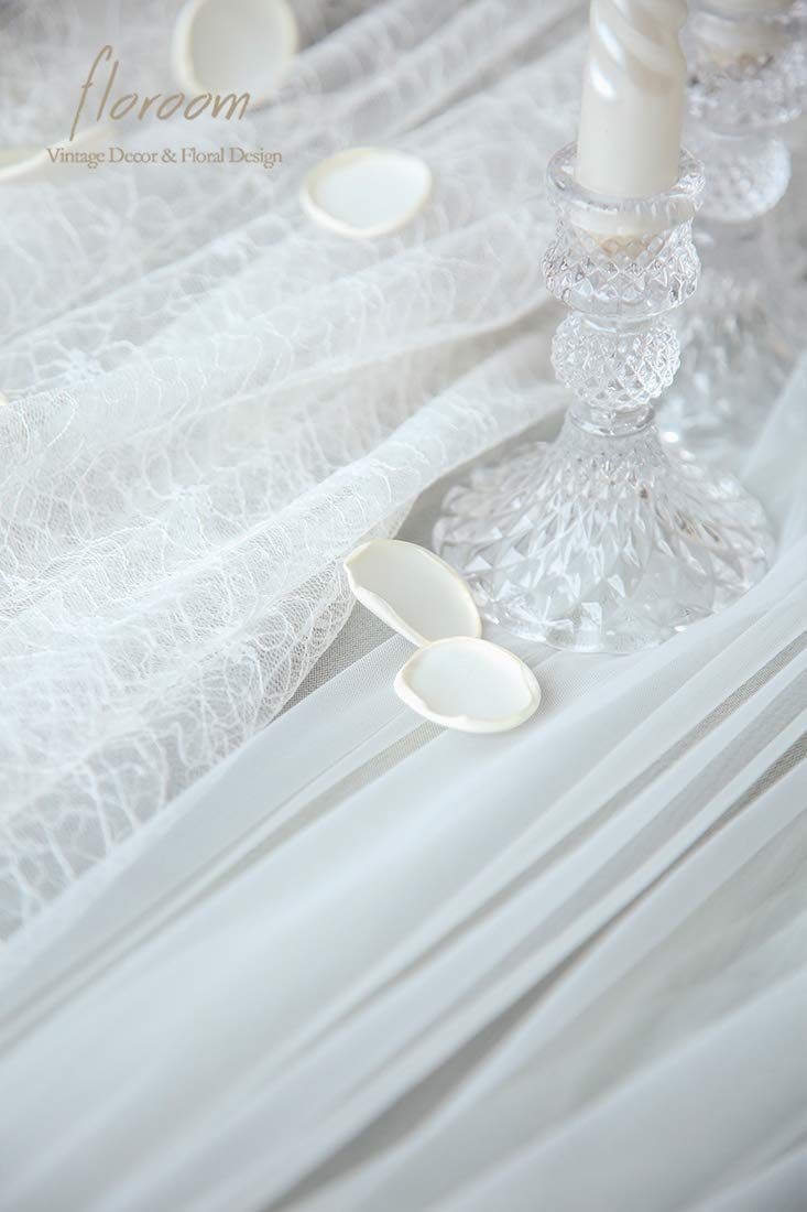 Floroom 500pcs Rose Petals Ivory Faux Silk Flower Petals for Wedding Flower Girl Basket White Aisle Scatter Dinner Table Centerpieces Party Confetti Bridal Shower Romantic Night Decoration
