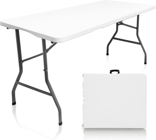 Skiennix 5 FT Plastic Folding Table - Portable Dining & Picnic Table for Small Spaces | Indoor/Outdoor Use