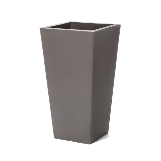 Step2 Tremont Tall Square Tapered Planter, 28", Indoor/Outdoor Plants, Efficient Drainage, Durable Resin, Dark Cedar