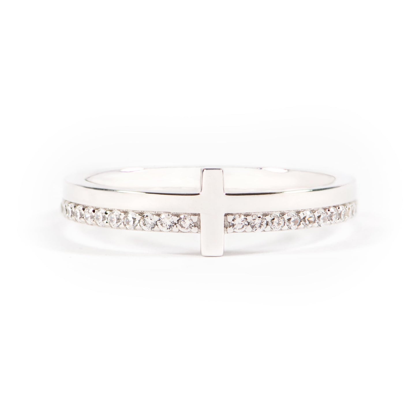 STORYJEWELLERY Christian Jewelry for Women, Cross Rings for Women, Silver Purity Ring, Christian Ring, Confirmation Gifts, Baptism Gifts, Size 12