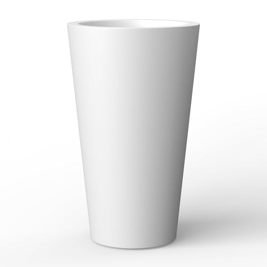 Kante Tall Concrete Planter, 19.7 Inch Height Large Flower Pot for Indoor Outdoor Plants, Suitable for Home, Patio, Garden, Porch, White