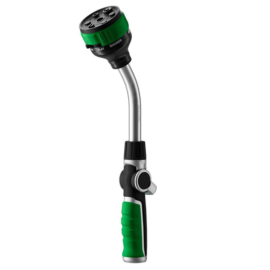 RESTMO 2-in-1 Watering Wand, Heavy Duty Metal Garden Hose Wand with 9 Spray Patterns, Multi-Function Hose Nozzle Sprayer with Thumb Flow Control, Ideal to Water Hanging Baskets and Shrubs