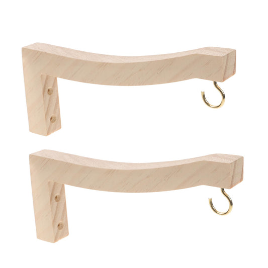 BESPORTBLE 2pcs Hanging Plant Hooks Wooden Plant Hanger for Indoor and Outdoor Decor Easy Install Wall-Mounted Bracket for Lanterns String Lights and Wind Chimes
