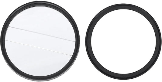 Yunseity 62mm Double Split Diopter Filter, Anti Oil Coating Layer Double Split Diopter Glass Lens Filter, Enhanced Blur