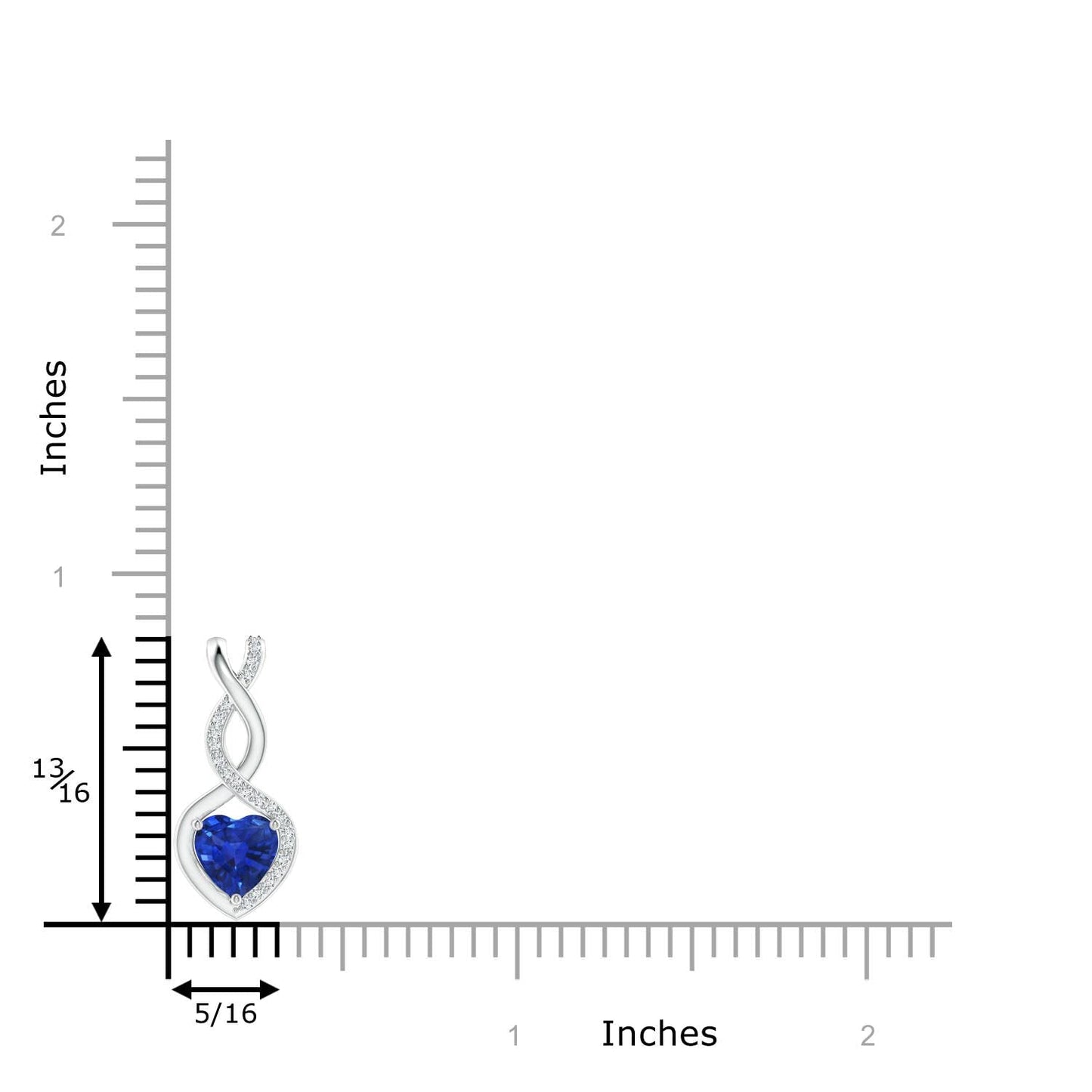 Angara Natural Blue Sapphire Pendant for Women | Heart-Shaped Blue Sapphire Infinity Pendant with Diamond Accents in Platinum | September Birthday, Anniversary, Gemstone Jewelry Gift | AAA | 4mm