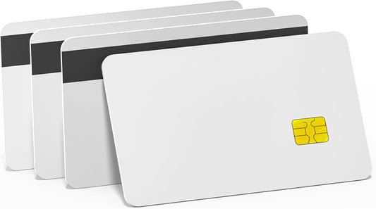 100Pack-SLE4442 2 SLE4442 Chip Cards w/Hico Track mag Stripe Blank Smart Contact IC Card Cards White Sublimation