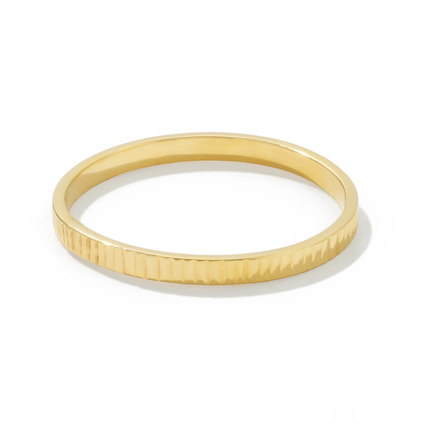 JTV 10K White Gold, Yellow Gold or Rose Gold 2mm Textured Band Ring - Elegant and Durable Wedding Band for Men and Women (Yellow Gold, 5)