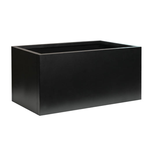 Galvanized Steel Metal Planter Rectangular Indoor 32" L x 16" W x 16" H Black Planter Box Rectangule Planter Large Outdoor Planters Steel Commercial Residential for Plants, Yard, Patio, Garden