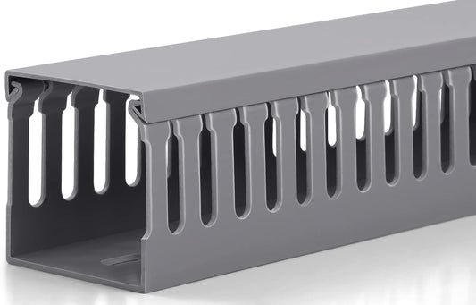 ZhiYo 2x2in Server Rack Cable Management Raceway, Cable Duct Kit, Electrically Safe PVC for Network Wire Management