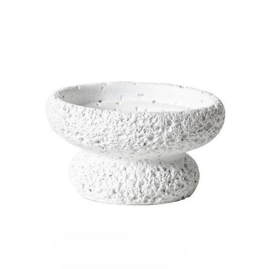 FXLTHIYBO Sleek Cement Creative Meteorite Pattern Flower Pot Planter Plants Flowers Bonsai Decoration for Indoor use(White,Large)