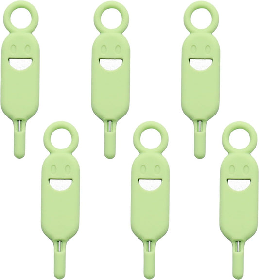 6 Set Lilaly Pcs SIM Card Removal Tool SIM Ejector Pin and Card Tool Cute Silicone SIM Card Needle Tool, Green