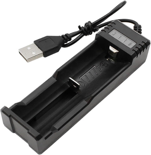 YOWPEY 1-Bay 18650 3.7V 10440 14500 16340 16650 14650 13350 18500 18650 Adjustable Battery Charger with USB Smart