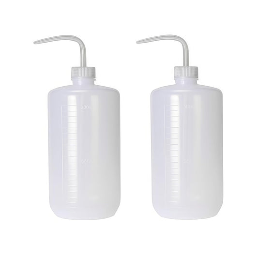 2-Pack 1000ml/34oz Clear Plastic Squeeze Tattoo Bottle with Scaled Narrow Mouth, Lab Squeeze Wash Bottle,Watering Tool for Gardening & Lab Succulent Watering