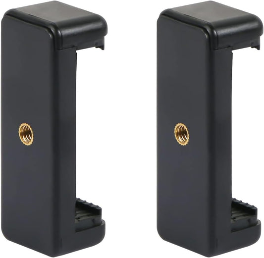 Acuvar More(2 Pack) Universal Cell Phone Tripod Mount Adapter, Phone Holder Clip Connector Head Used for Monopod Selfie