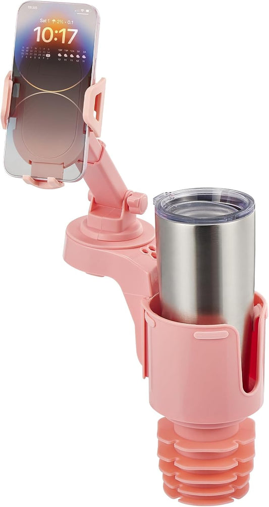 360 Smartphones,Pink,1 Pack JOYTUTUS Cup Holder Phone Mount for Car, Car Cellphone Large Adapter Long Arm with Degree