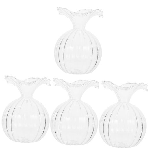 PRETYZOOM 4pcs Hydroponic Glass Vase for Water Plants Elegant Desktop Terrarium Decor for Home and Wedding Centerpieces Simple Design Smooth Surface for Flower Arrangements
