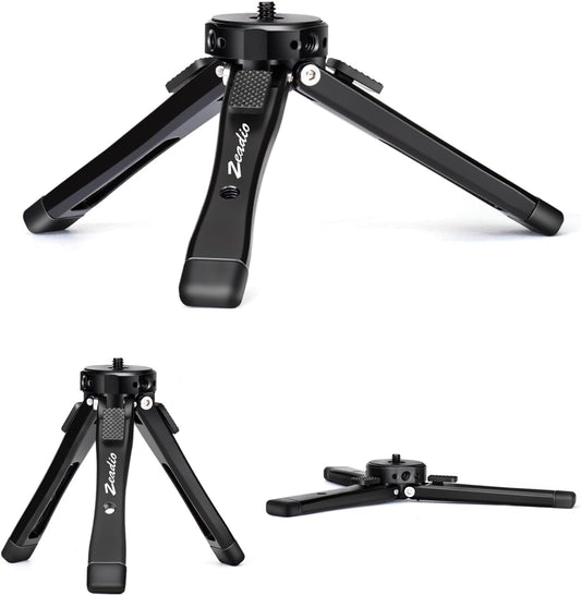 Zeadio etc(40kg/88lb Heavy Duty Mini Metal Tripod Stand - Universal Small Table Tripod for Camera, Gimbal, Action Cam
