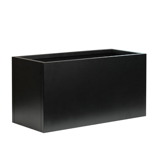 Black Planter Box Galvanized Steel Rectangular Metal Planter 36" L x 12" W x 16" H Indoor Large Outdoor Planters Steel Heavy Rectangle Planter Commercial Residential for Plants, Patio, Yard, Garden