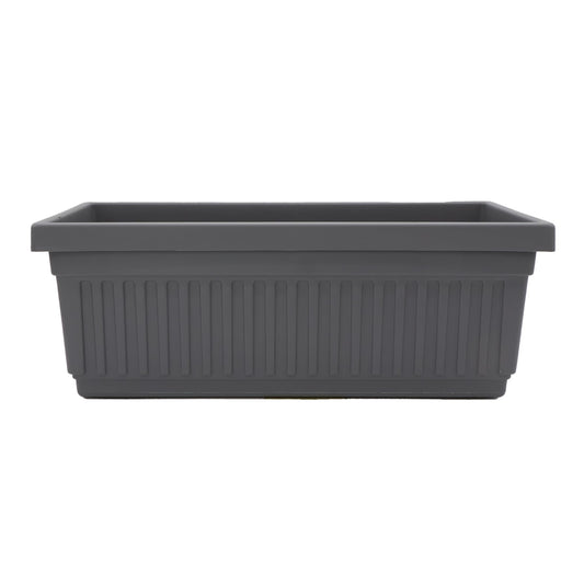 The HC Companies Venetian Window Planter Box w/Drain Plug - Long Planter Box for Windowsills, Balconies & More - Plastic Large Rectangular Planters for Herbs & Flowers (24" Warm Gray, Pack of 1)