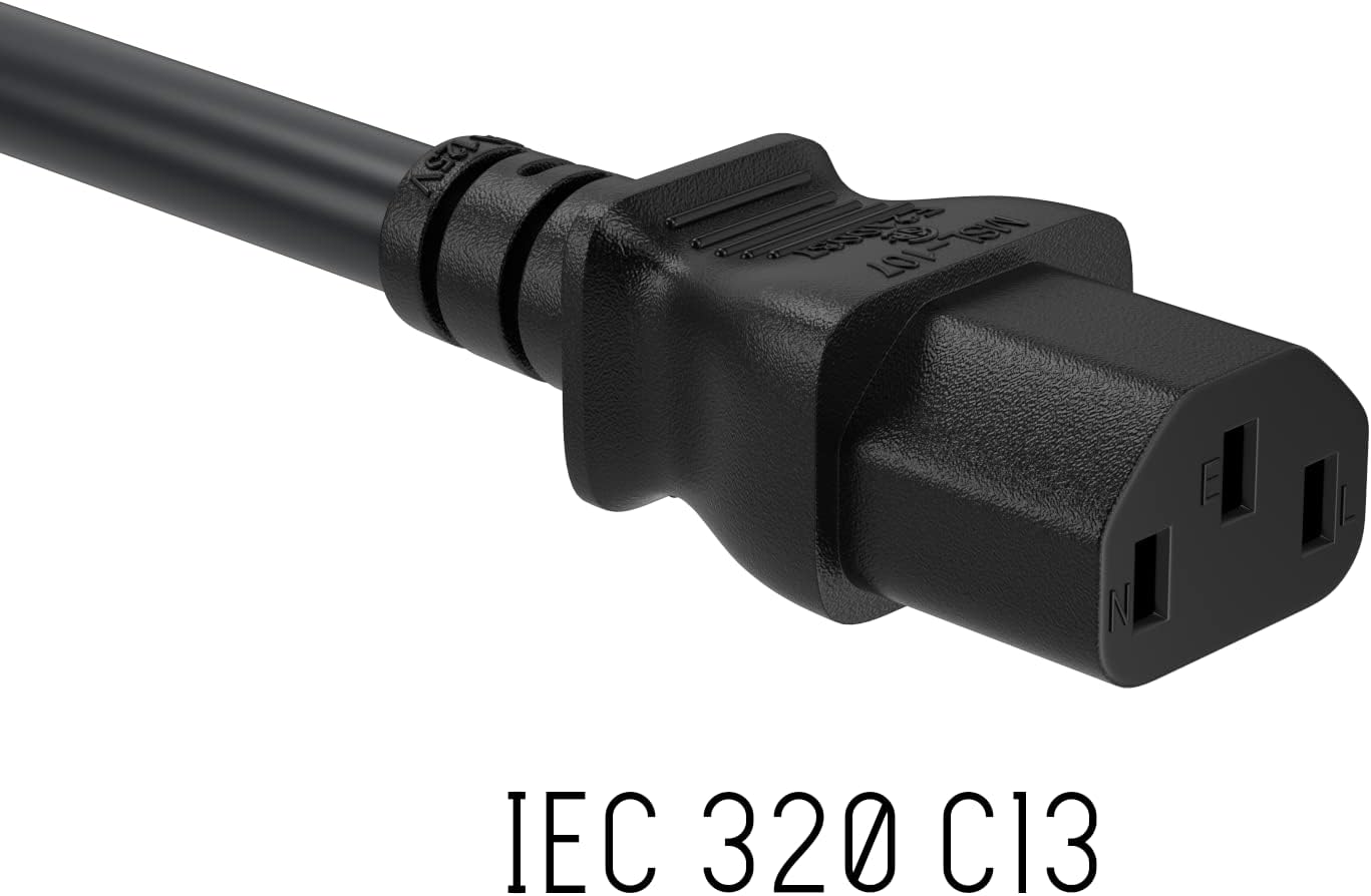 Cable Leader 5ft 18 IEC320 C13 5-15P, AWG Universal Power Cord to NEMA Extension Power Cord, Compatible with Computers