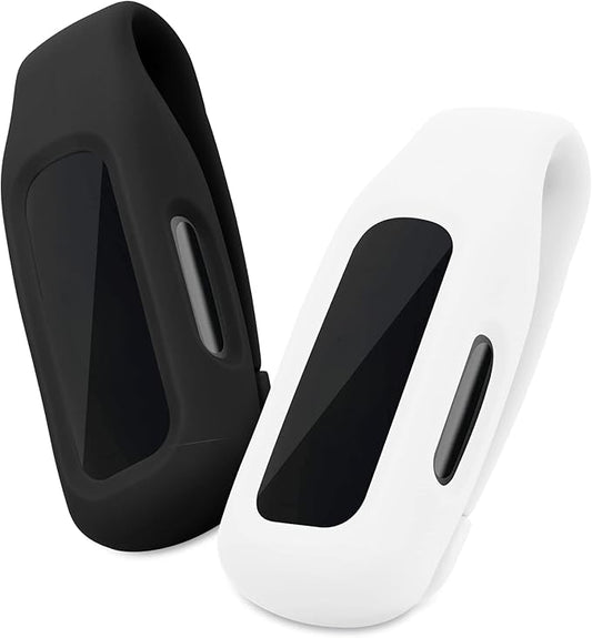 kwmobile 2X Clip Holders Compatible with Fitbit Inspire 3 / Inspire 2 / Ace 3 - Clip-On Holder Replacement Set - Black/Dark Blue