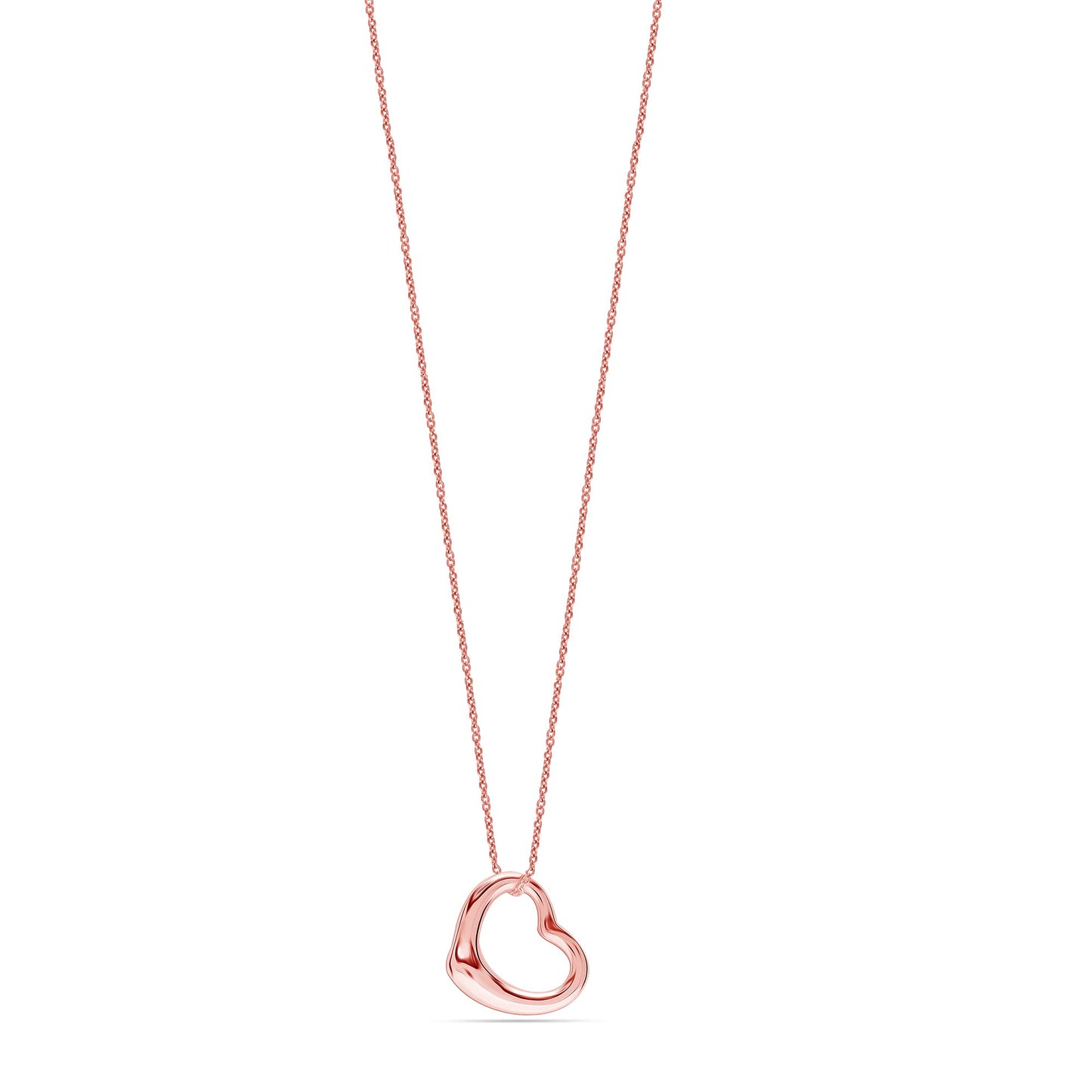 LeCalla 925 Sterling Silver Rose-Gold Plated Love Open Heart Pendant Necklace for Women