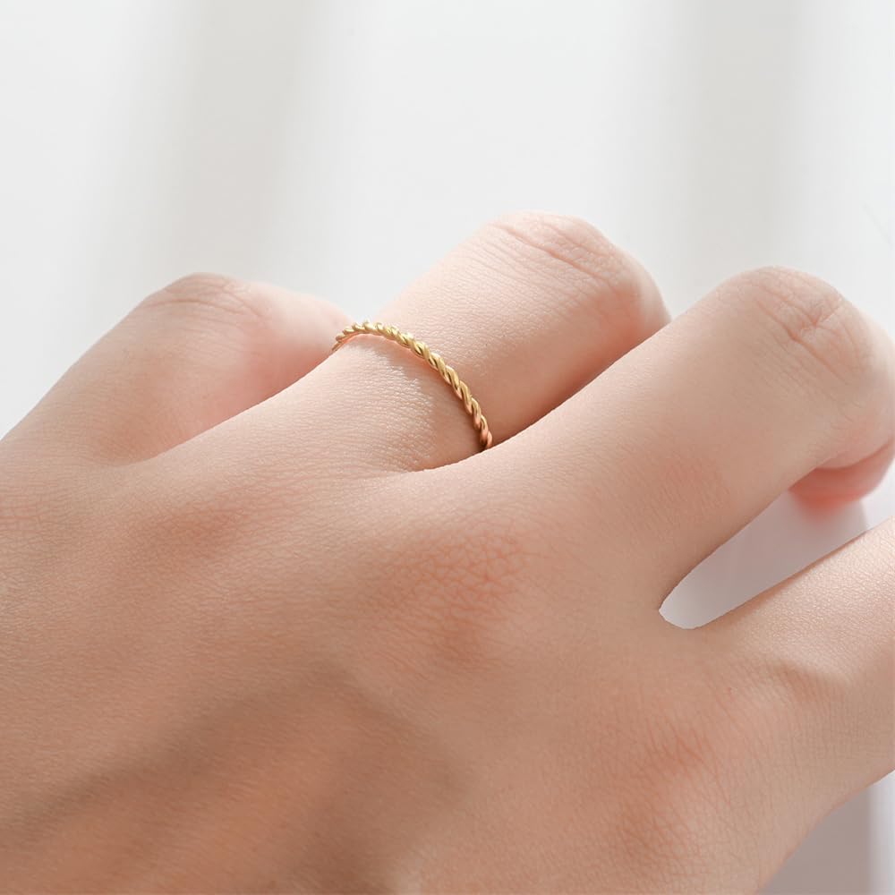 FAICAEIRI Pure copper tensor rings twisted,copper rings for men and women，Twist Ring Jewelry，Solid Copper Twisted ring Jewelry for women (7), yellow, FACATENRING-33