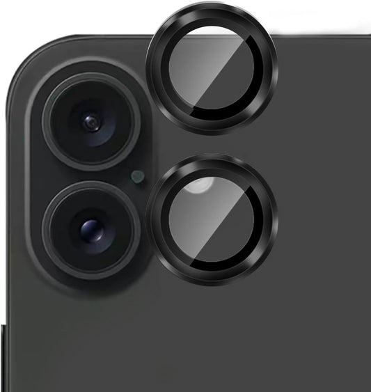 16 16 9H TENOC Camera Lens Protector for iPhone & iPhone Plus, Tempered Glass Camera Screen Cover, Black Metal