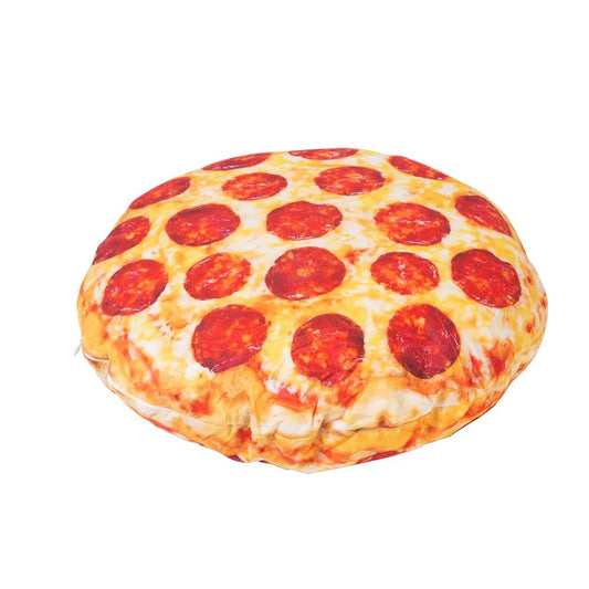Maozcq Pizza Shaped Pillow Funny 3D Giant Round Food Plush Stuffed Pillow Novelty Throw Cushion Stuffed Animal Toy 16"