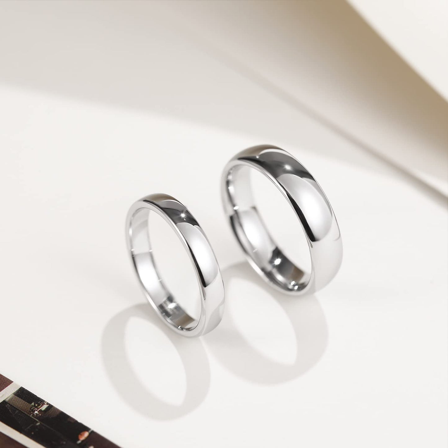 Greenpod 6mm Silver Tungsten Carbide Ring for Men Women Wedding Band High Polished Shiny Domed Comfort Fit Size 6