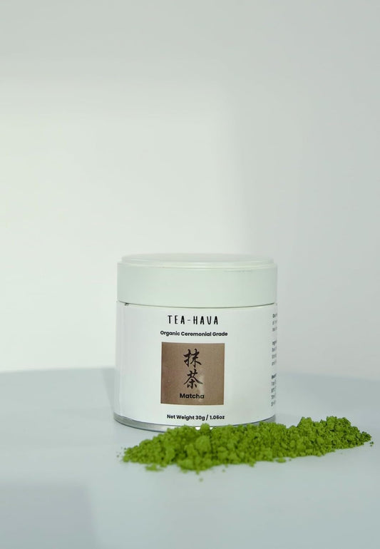 TEA-HAVA Organic Matcha Green Tea Powder - Superior Ceremonial Blend from Uji, Kyoto (30g / 1.06 oz)