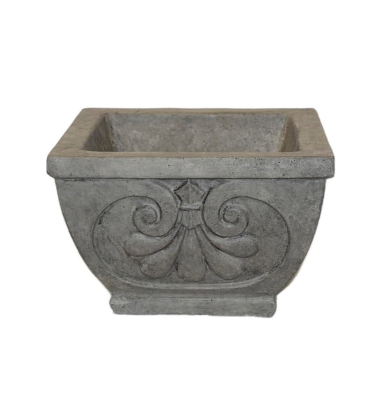 Solid Rock Stoneworks Normandy Jr Planter- 10" h x 13" Square- Pre-Aged