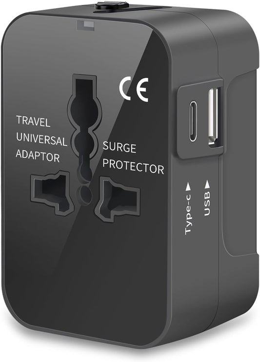 Zinalop MP3s Travel Adapter, Universal Power Adapter Worldwide Wall AC Power Plug Converter Travel Charger with Type-C