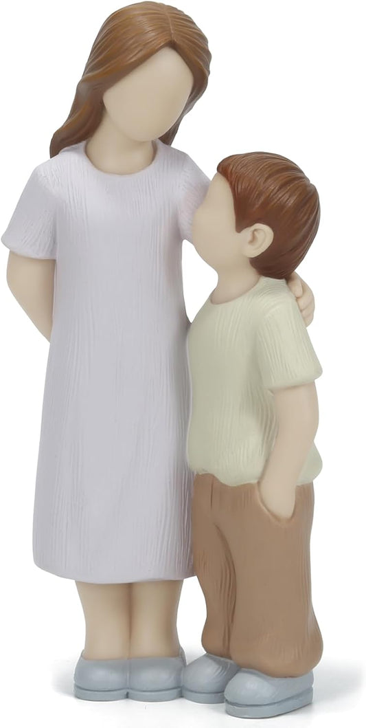 Sibling Love Resin Sculpture - Heartwarming Sister and Brother Figurine for Home Decor | Sentimental Gift