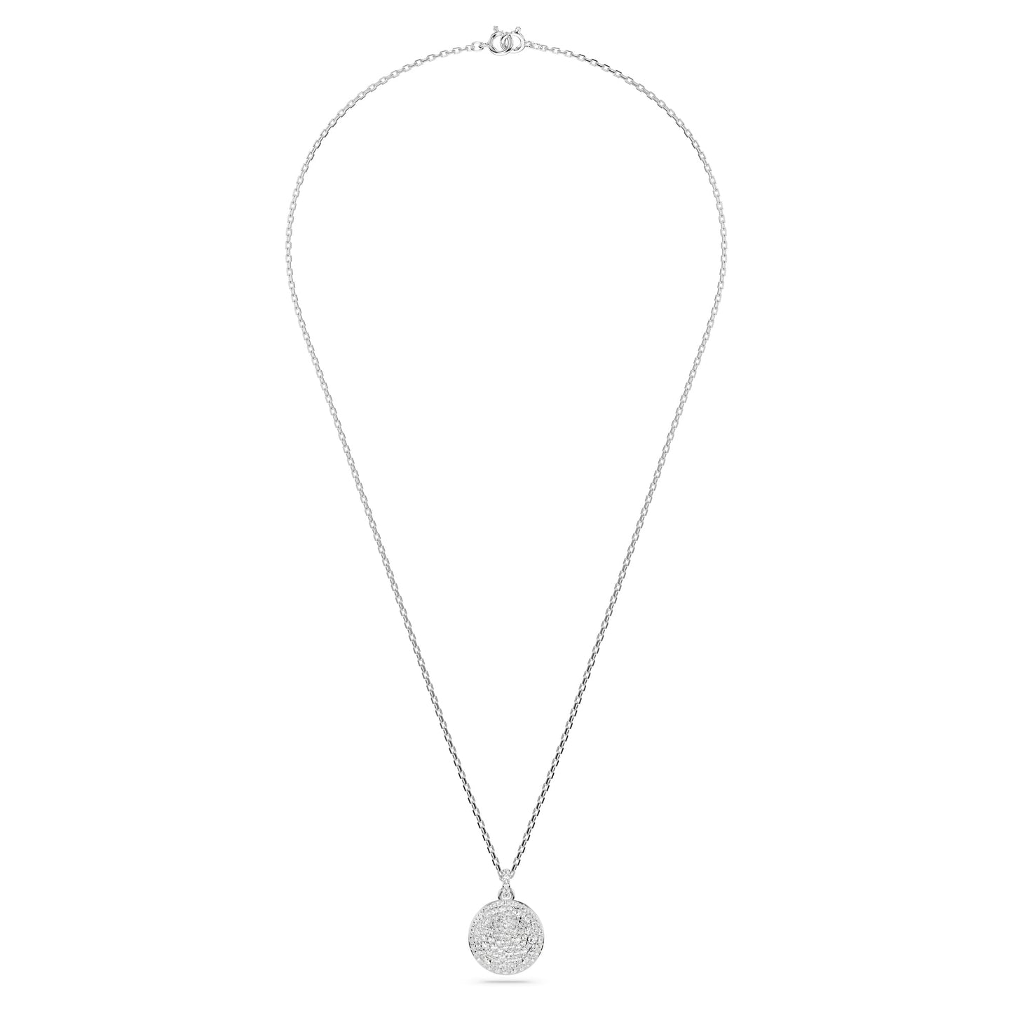 Swarovski Sublima Layered Pendant Necklace, Meteor Motif with Snow Pavé of Clear Round-Cut Crystals in a Rhodium-Finished Setting, Part of the Sublima Collection