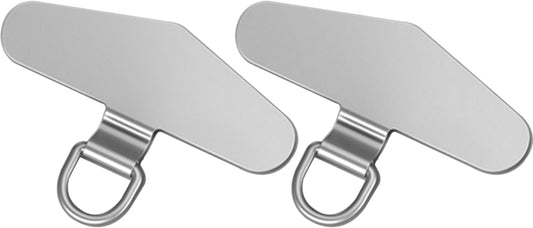 2 TENOC Metal Phone Tether Tab, Metal Phone Patch, Universal Cellphone Lanyard Pad for Full Phone Cases, x Sliver