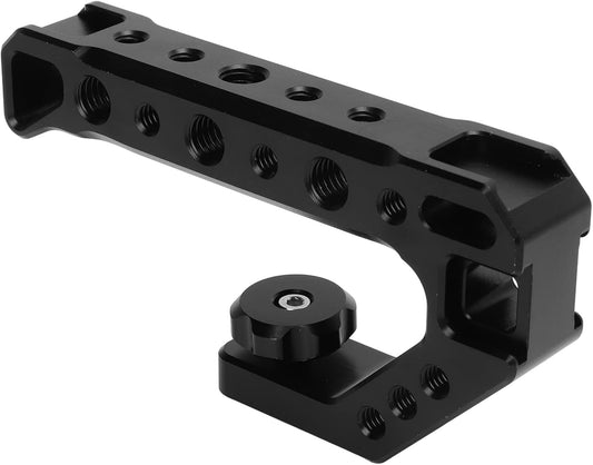 YuRui TENG SLR Camera Top Handle Grip for Mirrorless Cameras, Ergonomic Design with Multiple Screw Ports and Cold Shoe