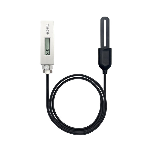 ECOWITT WH51L Soil Moisture Sensor with 1m/3.28ft PVC Wire Probe, LCD Display, Needs to Pair with Wi-Fi Gateway, 915 MHz