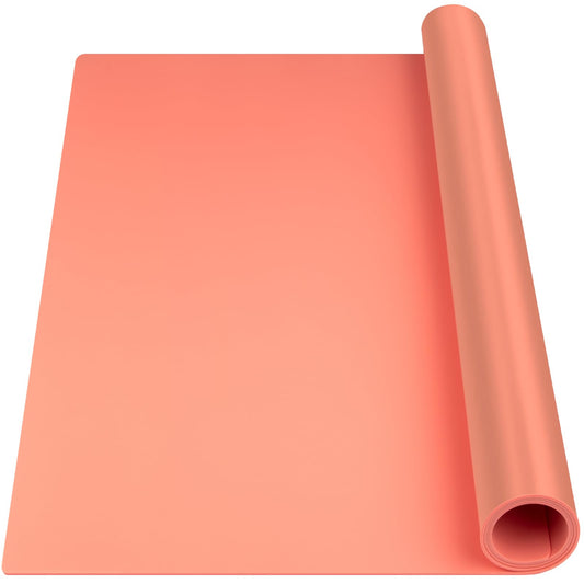 Silicone Mat Heat Resistant Mats for Countertop, Large Silicone Mats for Crafts Kitchen Counter Workbench Table protector, Size 36x24 inches Thick 2mm,Rolled Package,Coral