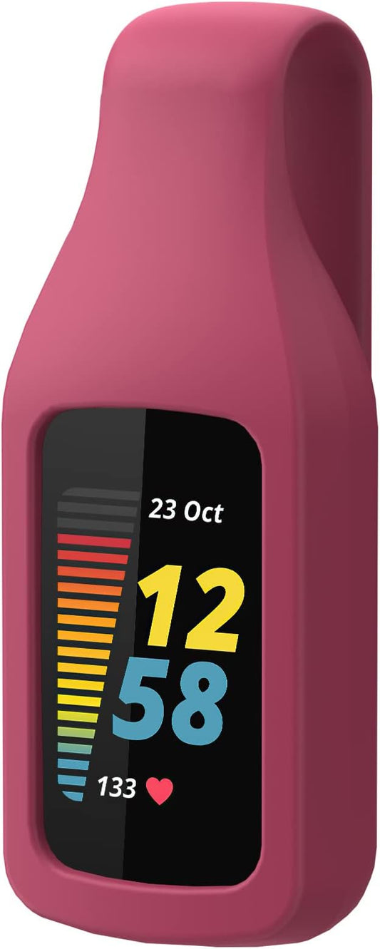 lepmok Clip Holder Accessory for Fitbit Charge 6/5 (Sangria)