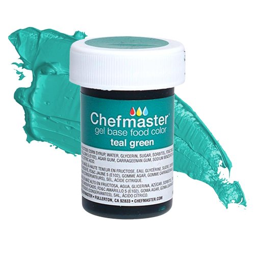 Chefmaster Teal Green Gel Food Coloring - Vibrant, Professional-Grade Dye for Icing & Fondant | 1 oz