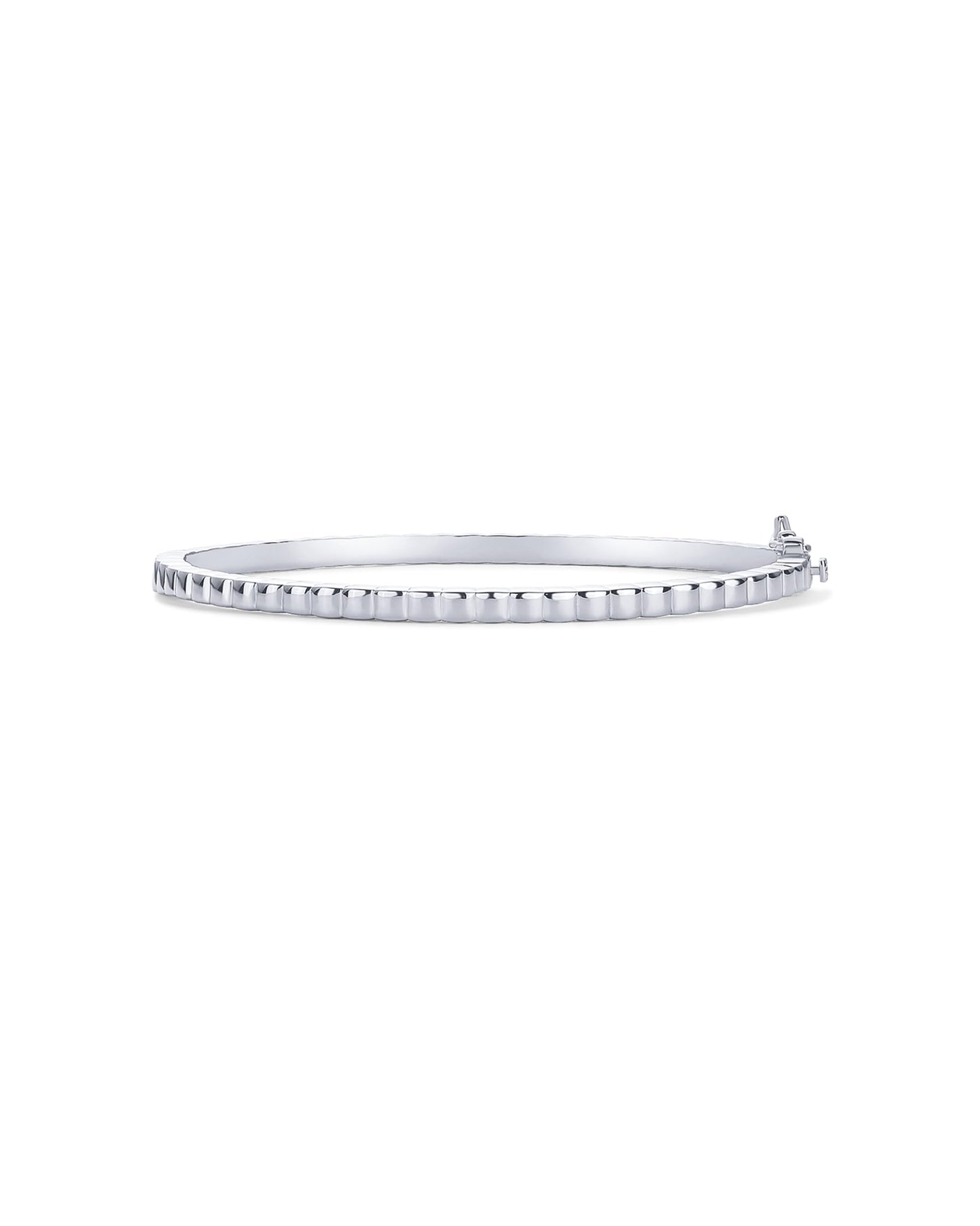 PAVOI Rhodium Plated Stackable Bangle Bracelet for Women | Statement Jewelry Dainty Cuff Bracelets
