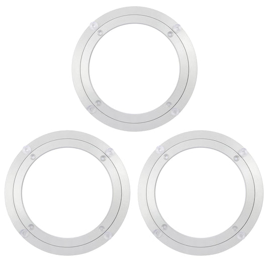 Yiksonyo 3 Pack 8 Inch Aluminium Alloy Turntable Bearing, Heavy Duty Swivel Turntable Lazy Susan for Round Dining Table, 8" Smooth Swivel Turntables for Lazy Susan Dining Table?Silver