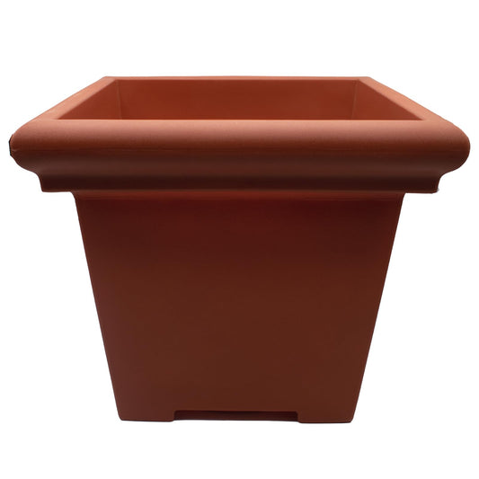 The HC Companies Terrazzo Square Plant Pot w/Drainage - Classic Planters for Outdoor Plants & Indoor Plants - Large UV-Resistant Plastic Pots for Plants (20”, Clay, Pack of 1)
