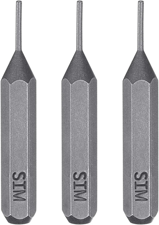 3pcs SIM0.8 5/32" 28mm S2 HARFINGTON Card Removal Screwdriver Bit Hex Shank Length Magnetic Cylindrical Head Steel SIM