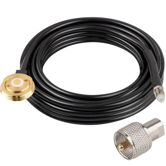 10FT PL-259 RG58 XRDS -RF NMO to FME Female Antenna Coaxial Cable with (UHF Male) Adapter, Low Loss Coax Cable