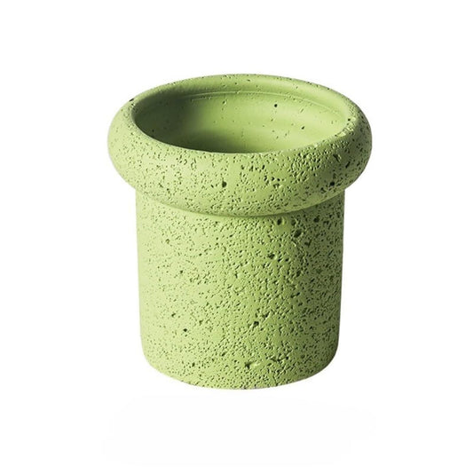FXLTHIYBO Sleek Creative Cement Colored Flower Pot Planter Plants Flowers Potted Decoration Balcony Garden for Indoor use(Green,Large)