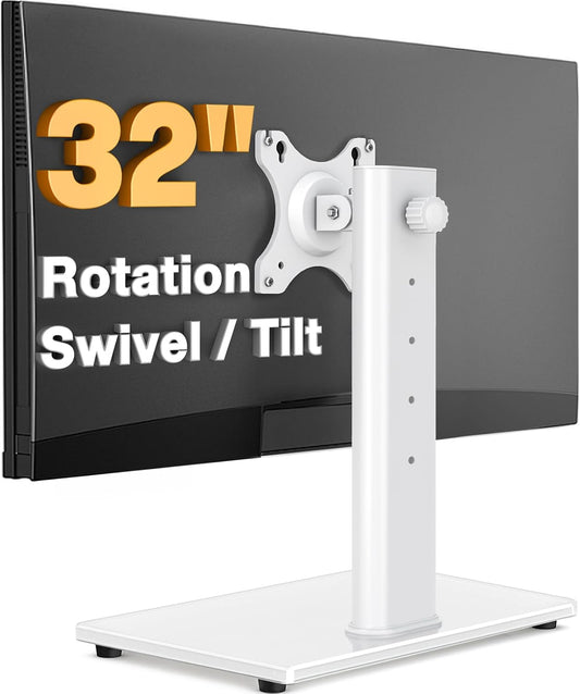 13-32 Inch 44lbs, TAVR Furniture Single Monitor Stand VESA Mount for Screens, Free-Standing Monitor Riser with Swivel