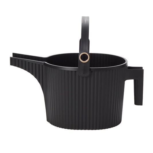 Hachiman Large Watering Can - 5 L Plant Watering Can with Widened Spout for Indoor and Outdoor Plants - Hands-Free Filling - 15" × 7.2" - Black