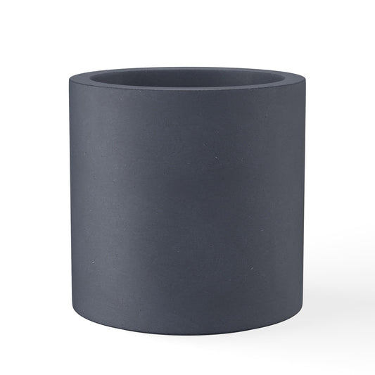 Kante 12.6" Dia Round Concrete Planter, Modern Style Large Cylindrical Plant Pot with Drainage Hole and Rubber Plug for Indoor Outdoor Patio, Charcoal